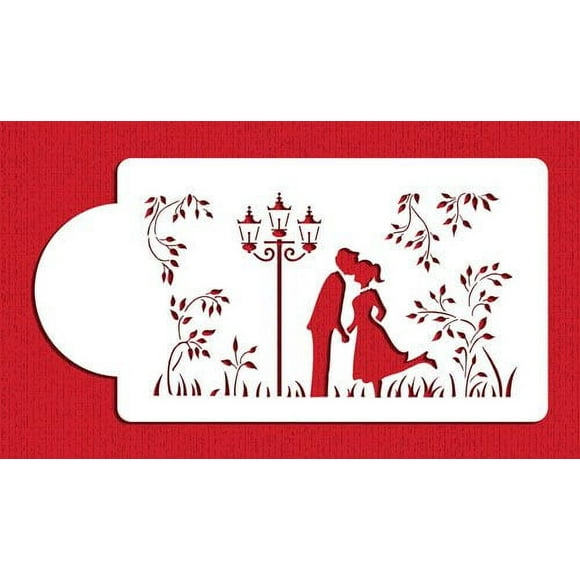 Kissing Couple Silhouette Cake Stencils by Designer Stencils