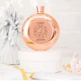 thumbnail image 2 of Weddingstar Customizable Rose Gold Stainless Steel Round Hip Flask \u2013 Gem Monogram Engraving, 2 of 3