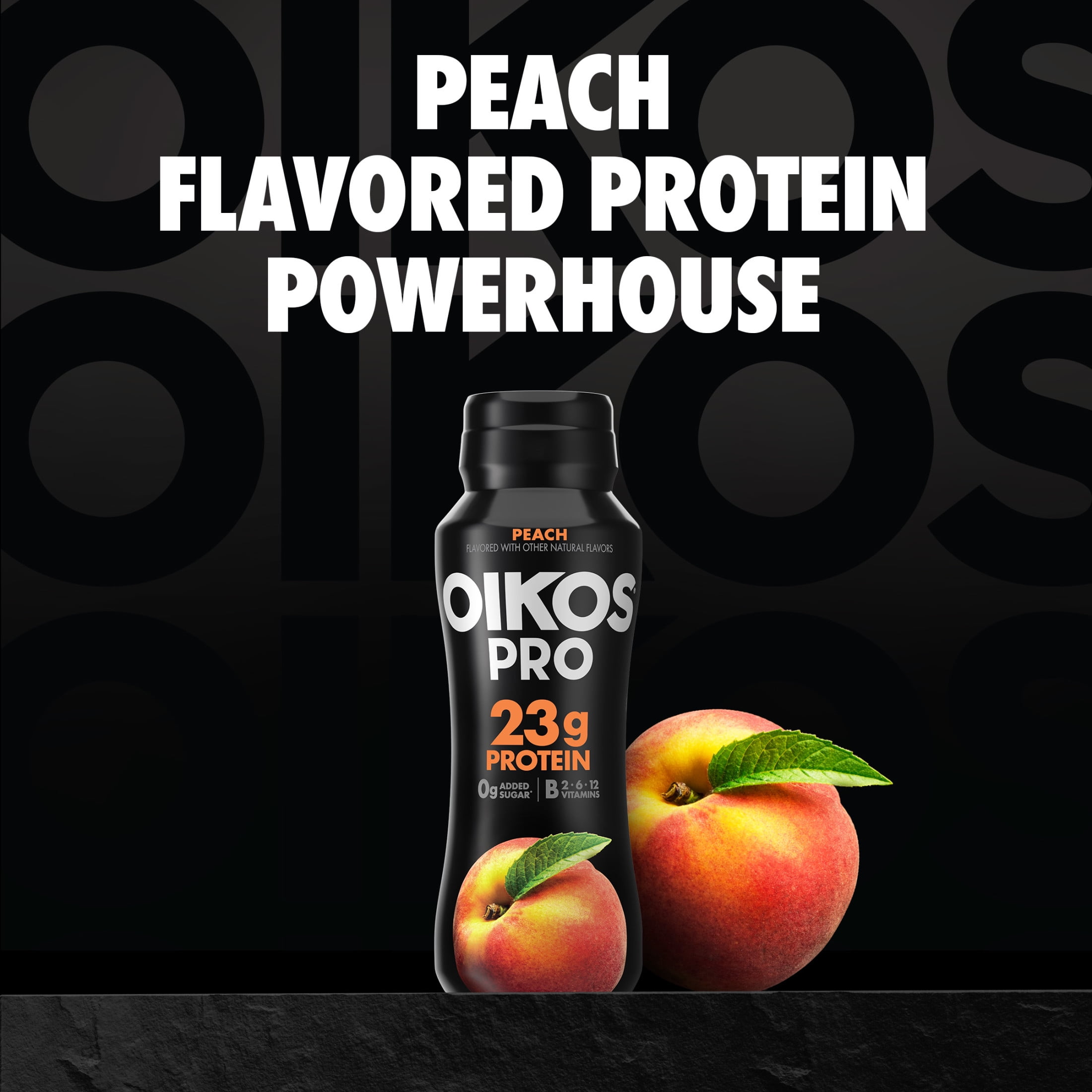 Oikos Pro 23g Protein, Peach Cultured Dairy Drink Bottle, 7 fl oz