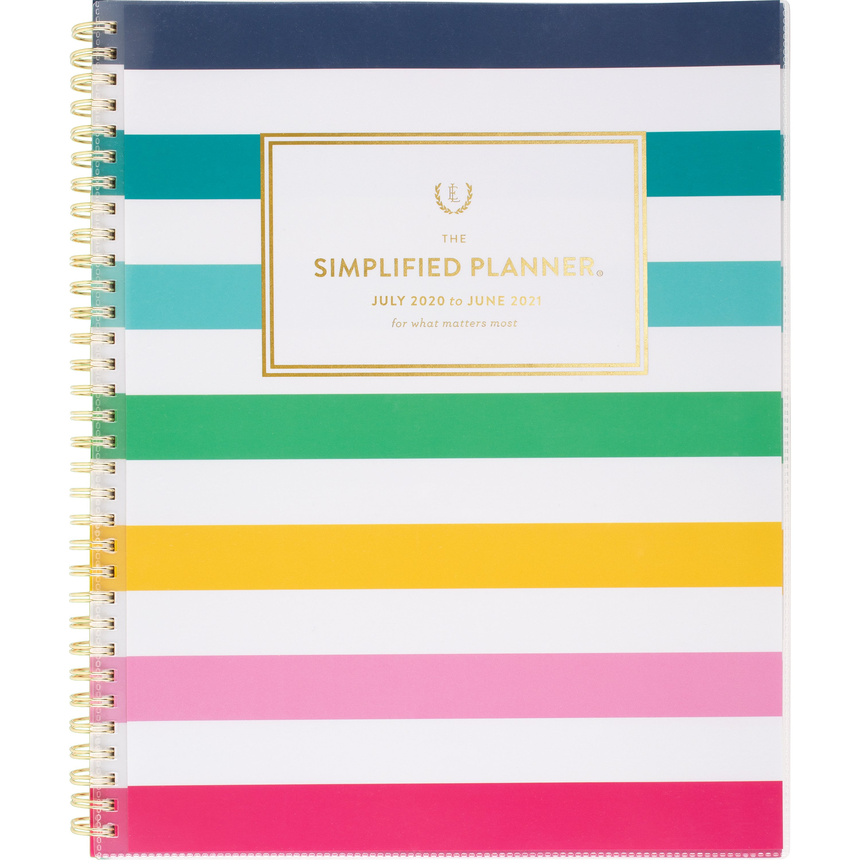 Simplified for AT-A-GLANCE Academic Weekly/Monthly Planner, July Start, 9' x 11', Happy Stripe (ELW20-901A-21)