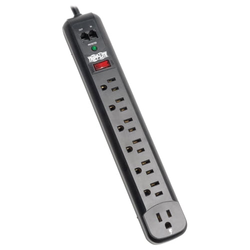 Tripp Lite Surge Protector Power Strip 120V Right Angle 7 Outlet RJ11