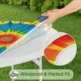 thumbnail image 5 of Colorful Tie Dye Mandala Pattern Round Fitted Tablecloth with Elastic Edge,Dining Table Cover Waterproof,Outdoor Round Tablecloth for Camping,Dining,Indoor and Outdoor, 5 of 7