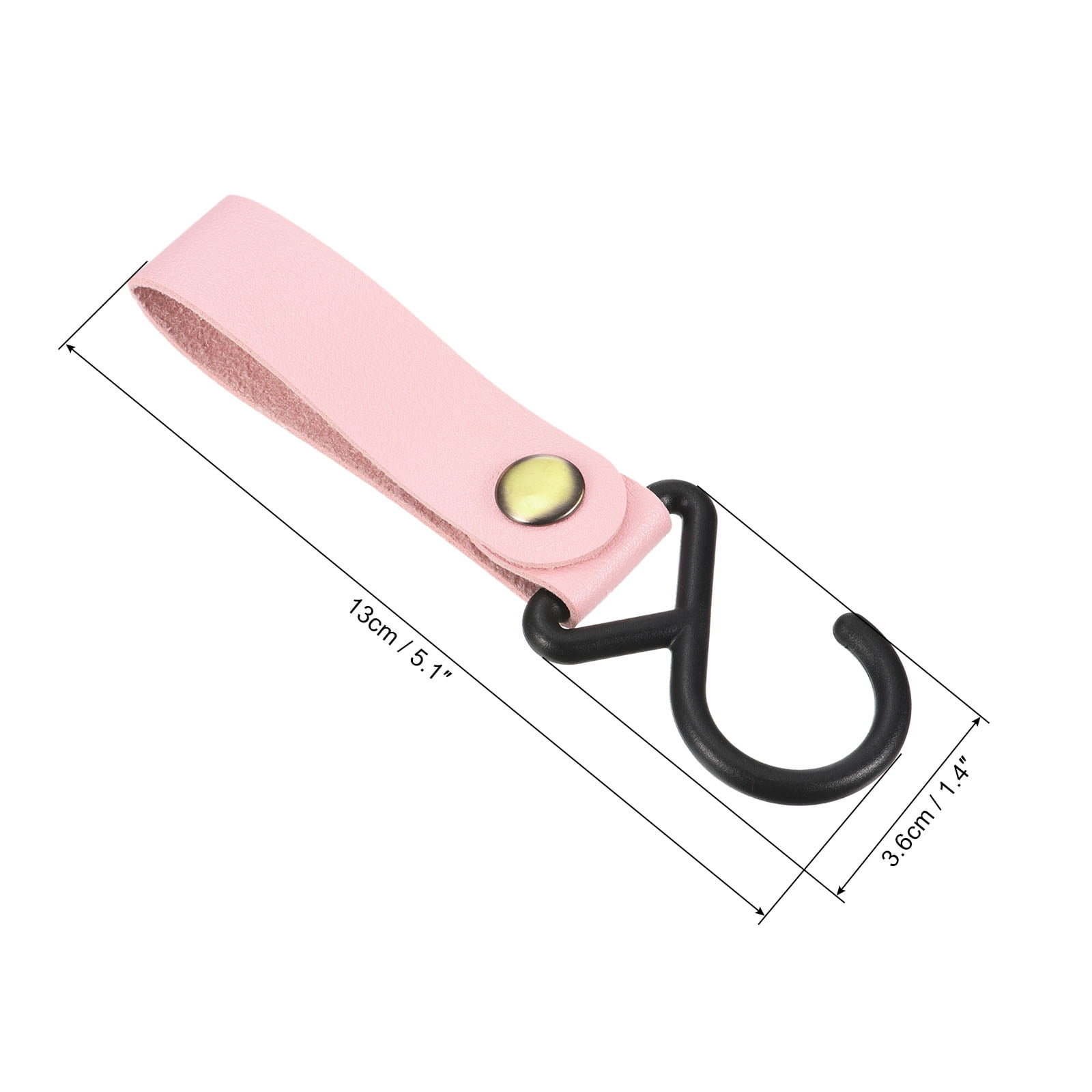 Unique Bargains PU Leather S Shelf Hooks Camping Hook Hanger Plastic Outdoor Pink