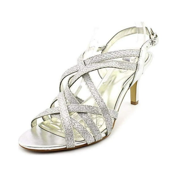 Alfani Alisa Women US 10 Silver Open Toe Slingback Heel
