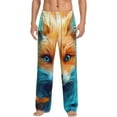 thumbnail image 2 of Lsque Fiery Red Maple Leaf Fox Print Men's Pajama Pants, Lounge Pant - Comfortable Home Wear,Elastic Waistband, Stylish Design-X-Large, 2 of 9