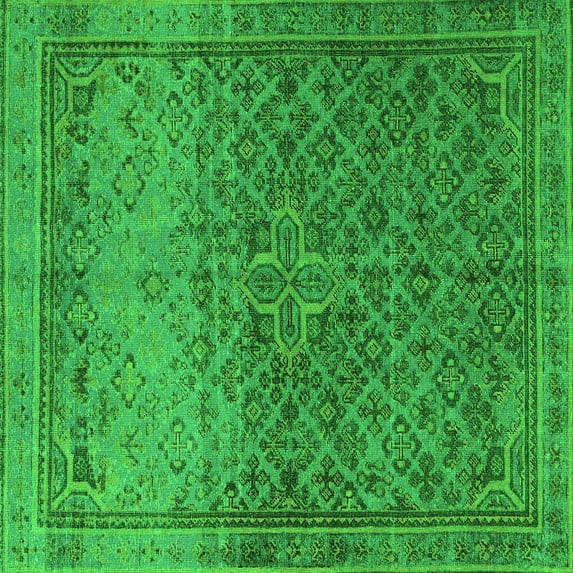 Ahgly Company Indoor Square Persian Green Traditional Area Rugs, 6' Square