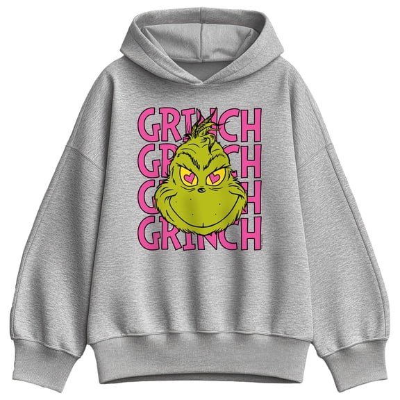 The Grinch - Name Stacked - Women's Oversized Fleece Hoodie Sweatshirt