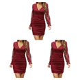 thumbnail image 3 of Qarigey Vestido de manga larga de encaje de otoño para mujer, vestido de poliéster transpirable para niñas, estilo informal con cuello en V, Type1 NO1, 3 of 6