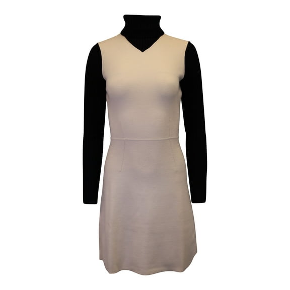 Pre-Owned Theory Myrelle Evian Stretch-Knit Dress in Cream Wool