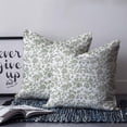 thumbnail image 2 of 24x24 Pillow Covers Set of 2, Sage Green Flower Throw Pillow Covers Decorative Couch Cushion Case, Vintage Farmhouse Boho Leaf Spring Microfiber Square Pillowcases for Bedroom Car Living Room, 2 of 7