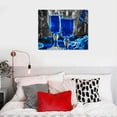 thumbnail image 5 of ARISTURING Blue Rose Artwork Wine Kitchen Canvas Art for Home Walls Black and White With Blue Wine Painting Printed Rose Art Dining Room Decor Blue Kitchen Pictures Wall Decor Stretched Decor, 5 of 5