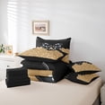 thumbnail image 6 of Homewish Boys Girls Kawaii Bow Knot Bedding Comforter Set 7 Pieces,Polka Dots Full Bedding Set Lightweight,Black Brown Fitted Sheet Flat Sheet,Breathable Home Decor,Reversible, 6 of 8