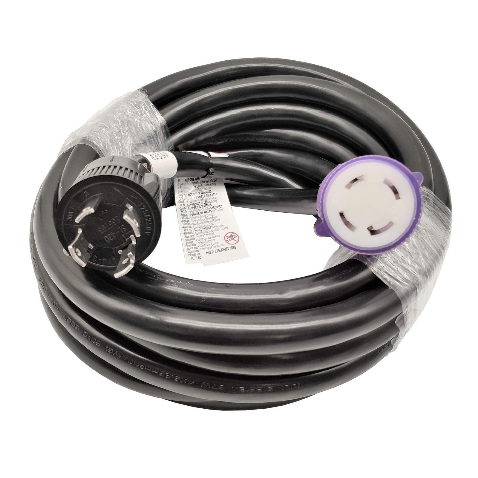 Parkworld 692286A Generator 30A 4 Prong NEMA L14-30 Extension Cord, L14-30P to L14-30R, UL Listed. (25 Feet)