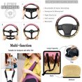 thumbnail image 5 of Yuyamidu Ice Cream Car Seat Cover Set for Women Car Steering Wheel Cover Seat Belt Pads Trash Bin Mount Phone Holder Rearview Mirror Cover Cup Holder Wrist Key Chain 15 PCS, 5 of 7