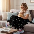 thumbnail image 4 of Black Christmas Snowman Throw Blanket for Couch, Soft Lightweight Flannel Fleece Blanket, Winter Xmas Tree Snowflakes Microfiber Plush All Season Decorative Blankets Gifts for Sofa Bed Office 40"x60", 4 of 9