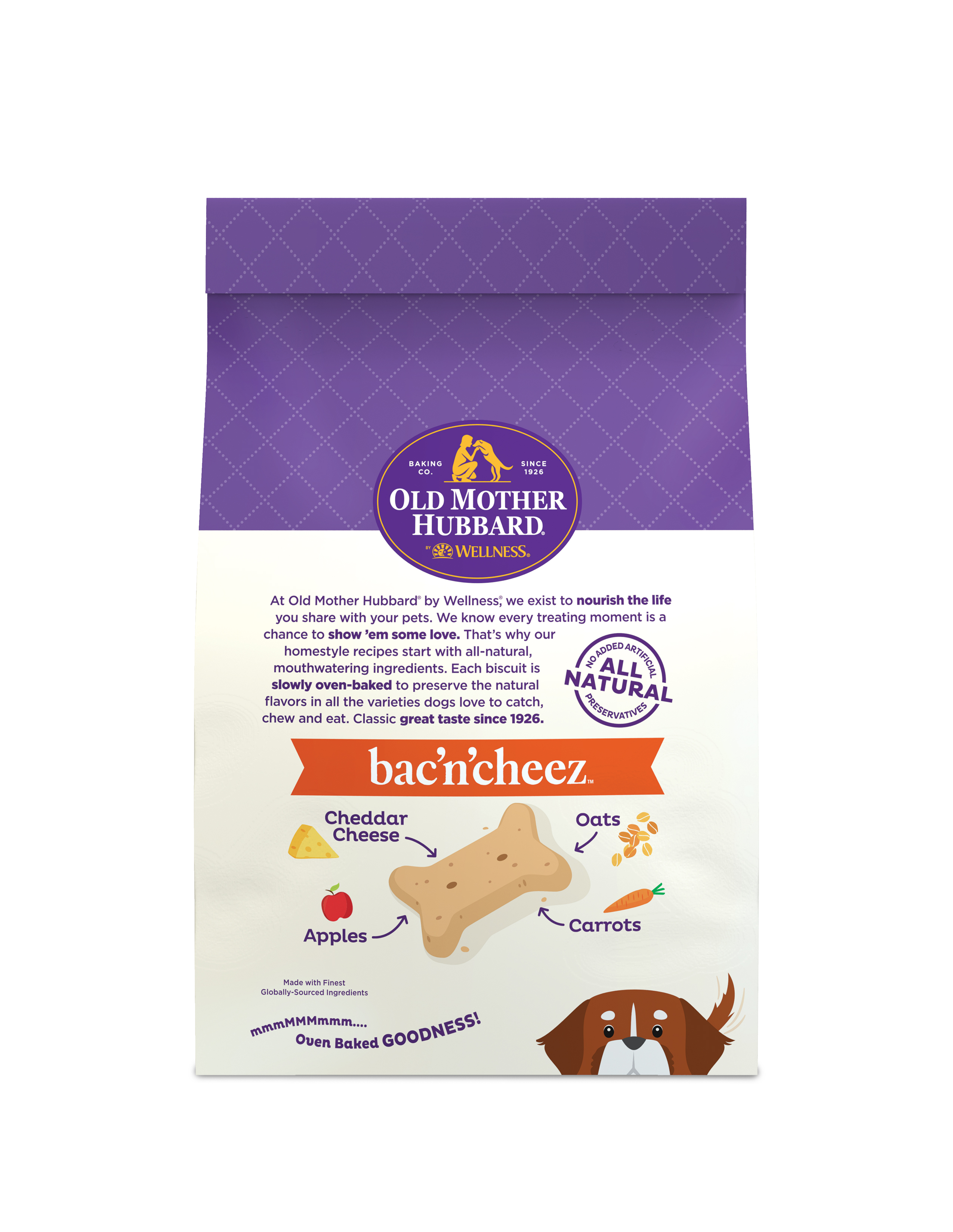 Old Mother Hubbard by Wellness Classic Bac'N'Cheez Natural Large Biscuits Dog Treats, 3.3 lb bag - image 4 of 11