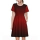 thumbnail image 1 of Fotbe Red Geometric Vestido Largo de Moda para Mujer, Vestido Tipo Camiseta con Manga Corta y Estilo Casual a Rayas y Bloques de Color, 1 of 6