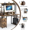 thumbnail image 5 of Corner Desk with Storage Shelves, Compact 90 Degrees Triangle Space Saving Computer Desk with Outlet, LED Lights, Keyboard Tray & Monitor Stand, Black Writing Table Desk for Home Office by PAKASEPT, 5 of 7