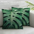 thumbnail image 3 of Fenyluxe Palm Leaves Decorative Throw Pillow Cover Case Tropical Palm Leaves Jungle Leaf Outdoor Home Pillow Cases Summer Rainforest Plant Cushion Cover 22x22in, 3 of 5