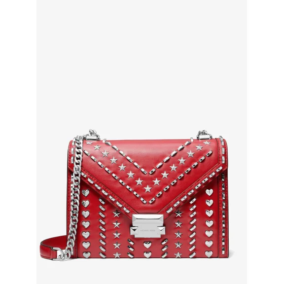 MICHAEL KORS X YANG MI by MICHAEL KORS Women's Cowhide Leather Studded Shoulder Bag Handbag