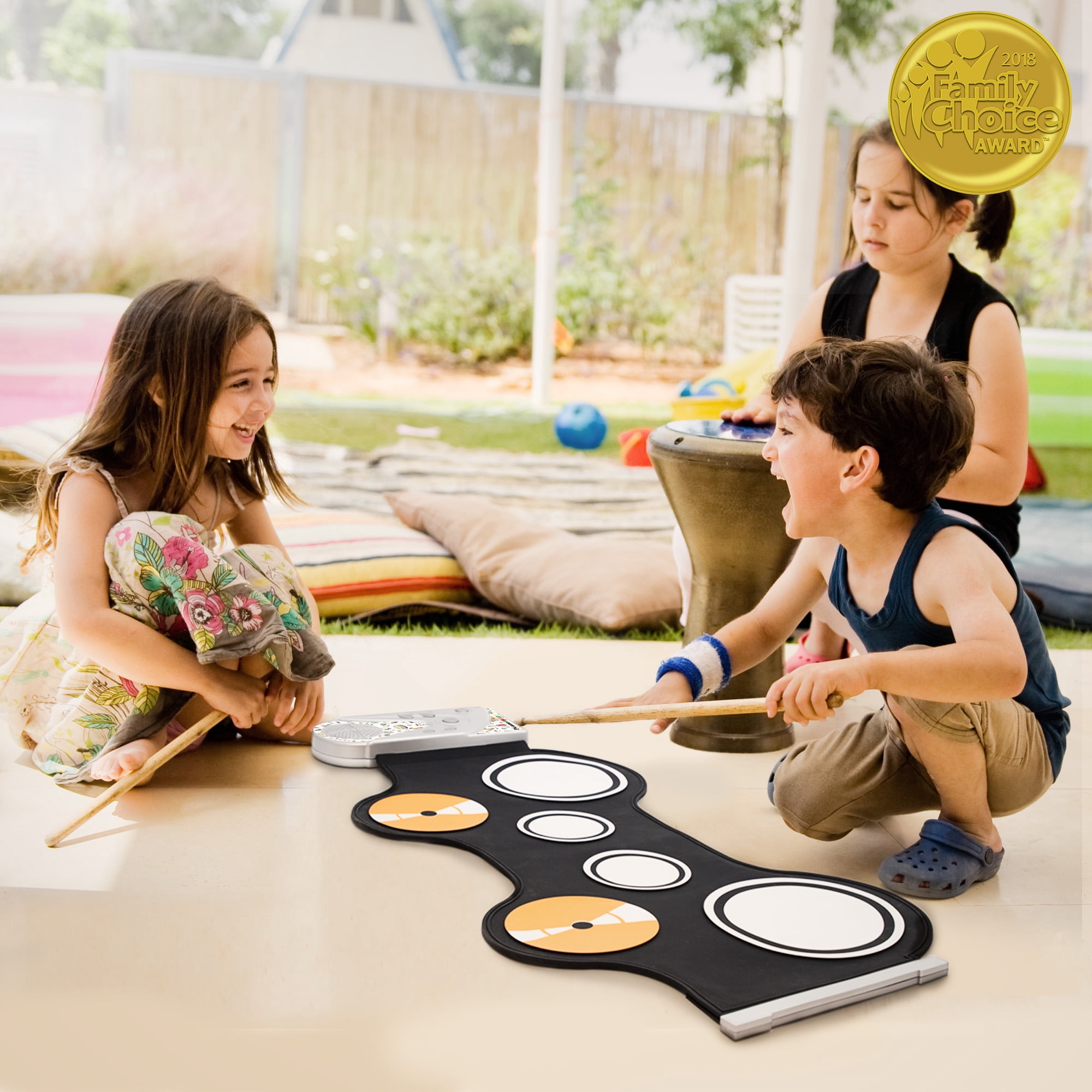 PicassoTiles Electronic Roll-up Drum Kit for Kids, Digital Music Toy with Built-In Speaker, Recording Feature, Educational STEM Music Playset