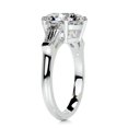 thumbnail image 3 of Dash Jewel Stunning 2.4 Ct Princess Cut Diamond 3 Stone Wedding Engagement Ring - Lab-Created Simulated Diamond in 14K White Gold Plated - Perfect Gift for Women- Proposals- Weddings- Anniversary, 3 of 3
