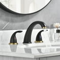 thumbnail image 6 of sumerain Two Handle Widespread Bathroom Sink Faucet, 3 Holes Bathroom Lavatory Sink Faucet,Black&Gold, 6 of 11