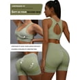 thumbnail image 4 of Women's 2 Pack Workout Sets, 4 Piece High Waist Yoga Shorts and Sports Bra Gym Activewear Outfits.Grey,Green, 4 of 8