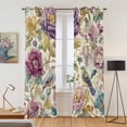 thumbnail image 2 of Kitchen Curtains 84 Inch Length 2 Panels, Spring Flowers Grommets Window Treatment Curtain, Farmhouse Botanical Blossom Floral Birds Thermal Curtains Drapes for Living Room/Bathroom, 2 of 9