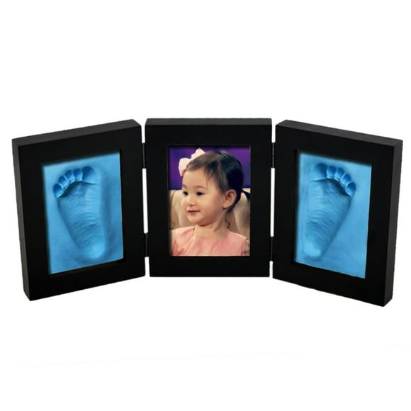 FFIY Quality Wood Photo Frames Safe Clay Babyprint Casting Kit for Baby Boy Girl Handprint Footprint Keepsake Desk Picture Frame Newborn Baby First Year Hand Foot Prints Photo Frame Gift for Registry