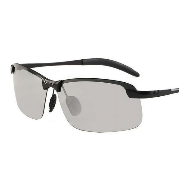 Polarized Day And Night Color Changing Glasses With Vintage Metal Frame And Resin Lens