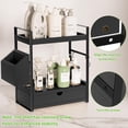 thumbnail image 4 of Organizador de mostrador de baño Aollewoiti de 2 niveles con cajón negro, 4 of 7