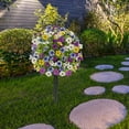 thumbnail image 1 of Estaca de jardín de flores artificial de 24 Arbustos de vegetación para la boda del césped del patio trasero Púrpura amarilla blanca, 1 of 8