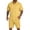 Yellow@GC@, variant on CONZONE Mens 2 Peice Beach Outfits Solid Color Short Sleeve Buttons Up Shirts Shorts Sets Breathable Summer Tracksuits