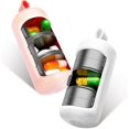 thumbnail image 1 of Exquisite2Pcs 3 Compartment Small Pill Case, Mini Portable Pill Box, Travel Daily Medicine Pill Supplement Organizer, Vitamin Container, 1 of 5