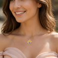 thumbnail image 6 of Taioiat Birthstone Necklace for Women Double Sunflowers and Birthstones with Engraving Gold Plated Jewelry Valentines Day Birthday Gifts for Women Best Friend Friendship, 6 of 7