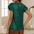 thumbnail image 7 of XIAfhje Women's Sequin Tops Short Sleeve Round Neck Glitter Sparkly Party Blouse Regular Fit Going Out Shirt Clubwear Cocktail Shirt for Night Club Party Performance Costume, 7 of 7