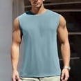 thumbnail image 2 of Workout Tank Tops for Men Summer Ice Silk Mesh Breathable Sleeveless Tee Shirts Sports Muscle Undershirt Gym Tops Blue XL, 2 of 6