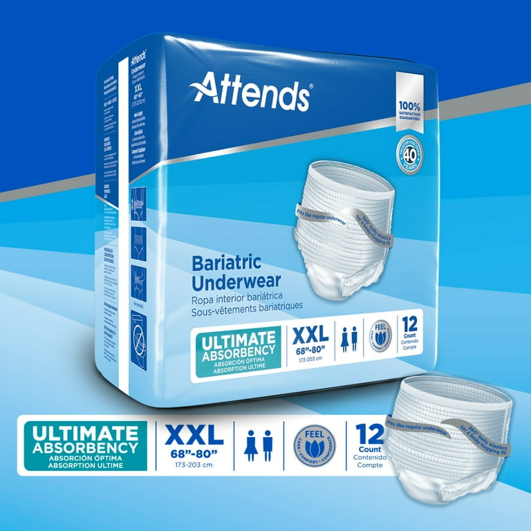 Attends Bariatric Incontinence Underwear, Heavy Absorbency - Size