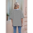 thumbnail image 4 of Top Holgado de Corta con Estampado de Rayas de Colores para Mujer, Rayas Blancas y Negras, Talla L, 4 of 6