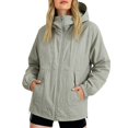 thumbnail image 3 of Vinsonshop Hooded Hiking Jacket for Women Waterproof Windbreaker Lightweight Colorblock Raincoat Outdoor Athletic Activewear Zip Up Gorpcore Utility Streetwear Green XL, 3 of 5