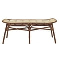 thumbnail image 3 of Maklaine Modern Rattan Bench with Curving Seat in Marble Brown, 3 of 7