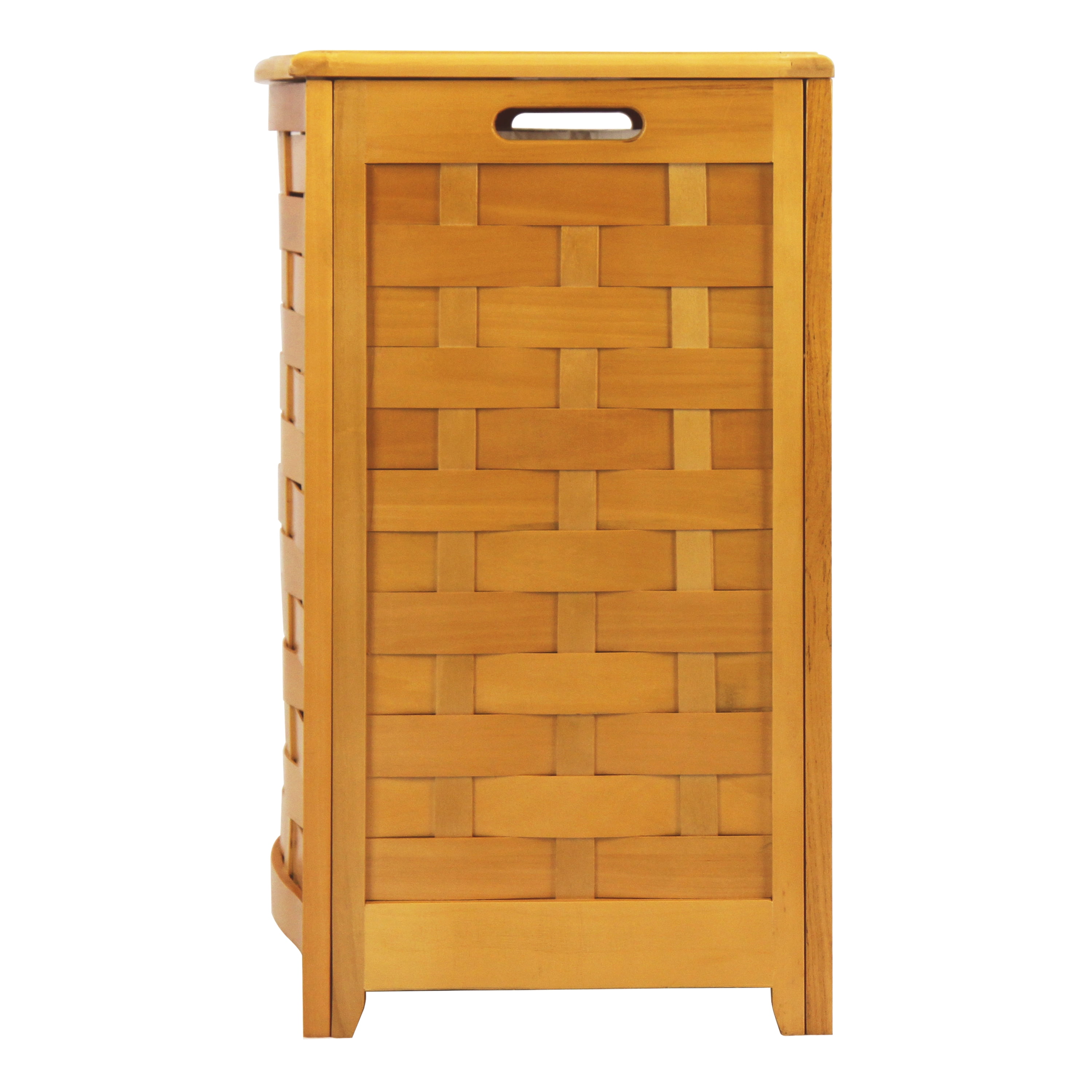 Oceanstar Bowed-Front Wooden Laundry Hamper, 20.25 L x 15 W x 24.25 H inches, Brown Color, Age Group Adult