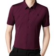 thumbnail image 2 of Camisa de manga corta para hombre, estilo urbano, ligera, moderna y elegante. SG, 2 of 9