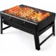 thumbnail image 1 of Estrela Grill, Parrilla de carbón portátil plegable para exteriores, parrilla de humo de acero inoxidable para picnic, jardín, patio, camping, viajes, adecuada para 2-5 personas (36 x 29 x 7,5 cm), 1 of 5