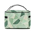 thumbnail image 3 of Handbag Travel Bag Cosmetic Bag 9×6.3×6.7in Multi-Function Bag Large Capacity For Camping Travel Family Travel Palegreen Geometric Lines_2, 3 of 6