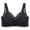 Black, variant on Women's Strappy Padded Medium Support Yoga Workout Bra Green 100D