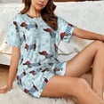 thumbnail image 4 of Wukai Dachshund Dog Puppy Print Women's Pajama Set - Short-Sleeve Top and Shorts with Elastic Waistband and Pockets for Loungewear, Yoga, and Casual Wear-Medium, 4 of 8
