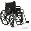 Medline K1 Basic Extra-Wide Wheelchair with Swing Away Footrests and Desk Length Arms, 20" Seat Width