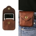 thumbnail image 2 of Mobile Phone Bag for Samsung Z Flip 6/ Flip 5/ Flip 4/ Flip 3 Cover Case Leather Motorola Razr 40 Ultra Pocket Belt Clip Holster (Coffee,Samsung Z Flip 4), 2 of 7
